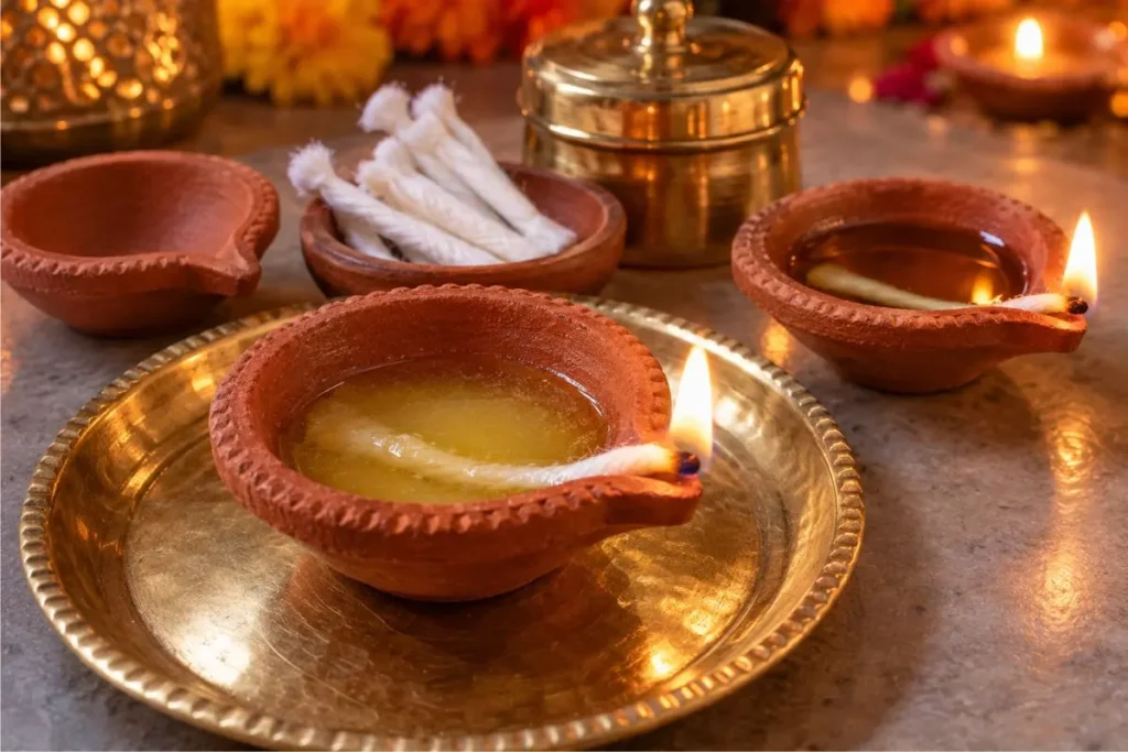 Diwali Diya Guide: Ghee, Oil, Cotton Wicks & Kapoor 4 How to prepare a Diwali diya with cotton wick and ghee or oil
