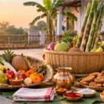 Chhath Puja Samagri List: Complete Bihar Checklist Chhath Puja samagri with soop, daura, banana, coconut, sugarcane and thekua in Bihar