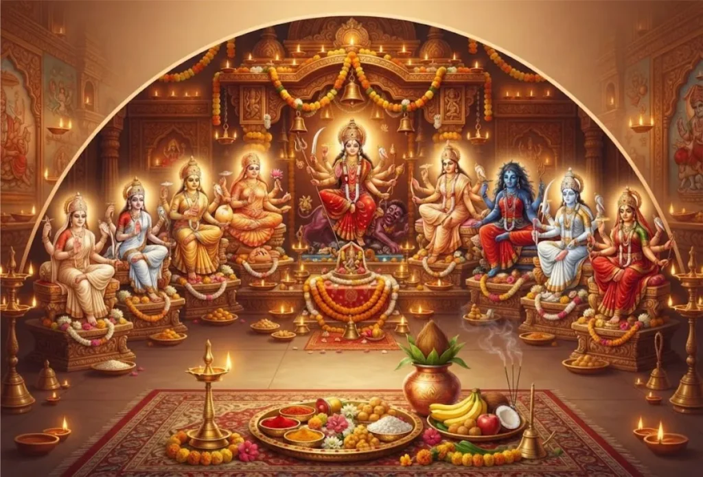 Navratri 9 Days Images with Puja Samagri: Daily Devotion Guide for All Nine Days